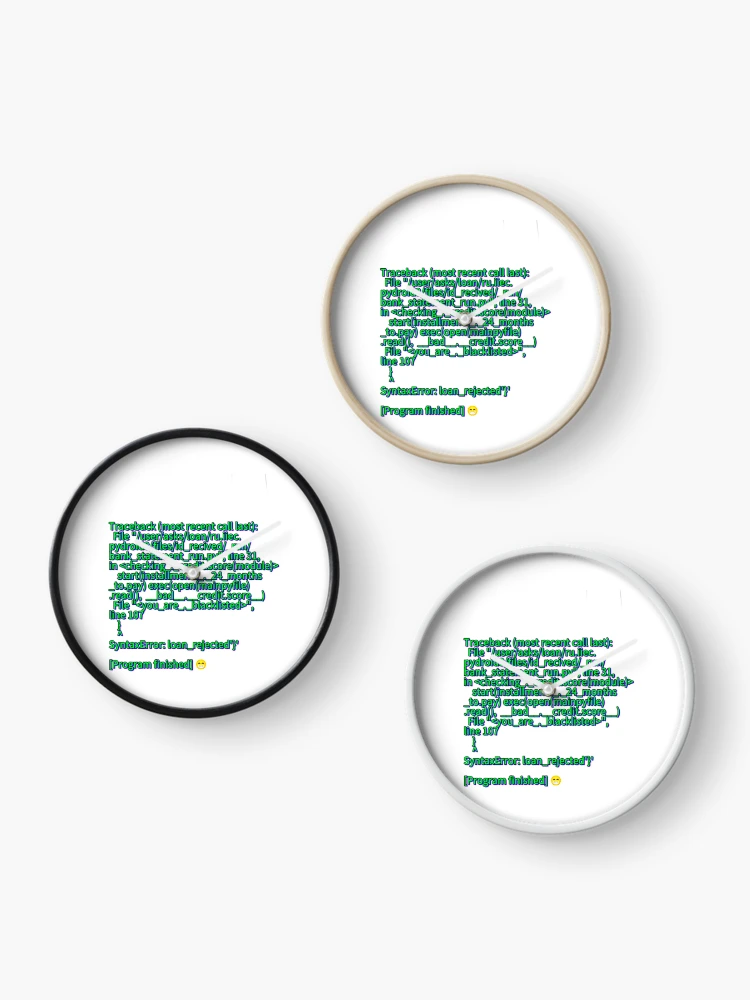 Thumbnail 3 of 4, Clock, Syntax error designed and sold by RoyalMob.