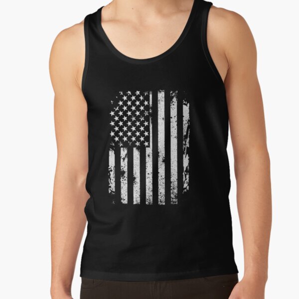 Old Glory 4th Of July Meowica Black Adult Tank Top