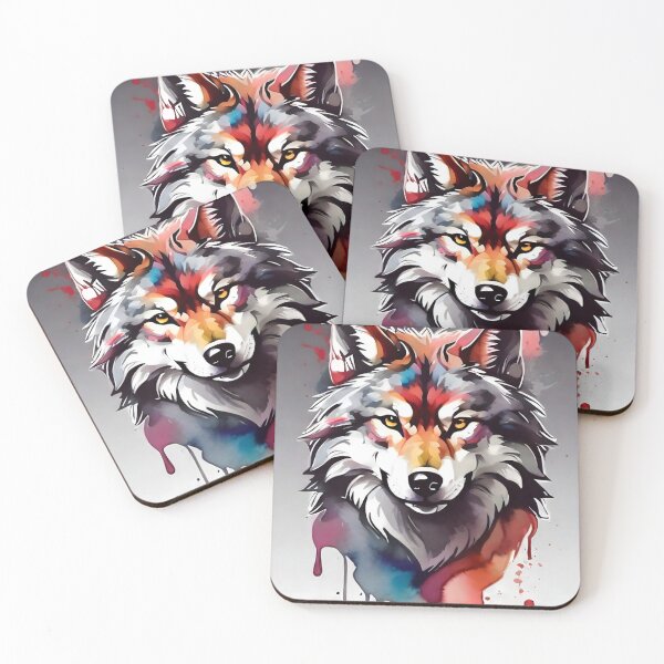 Item preview, front facing strong colorful wolf logo designed and sold by RAILGUNWII.