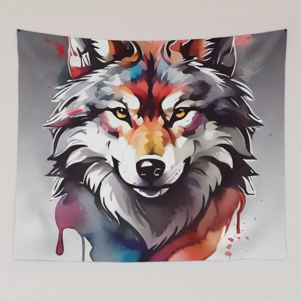 Item preview, front facing strong colorful wolf logo designed and sold by RAILGUNWII.
