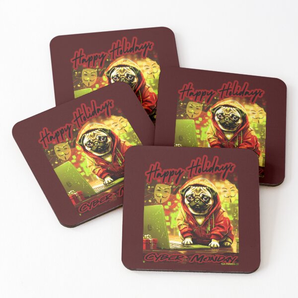 Item preview, Pug HAPPY HOLIDAYS 69 CYBER MONDAY  designed and sold by RedBluffTraders.