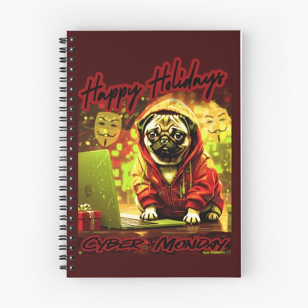 Item preview, Pug HAPPY HOLIDAYS 69 CYBER MONDAY  designed and sold by RedBluffTraders.