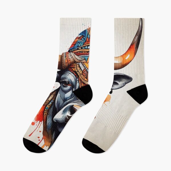 Item preview, Bull tribal watercolor designed and sold by shokA Design.