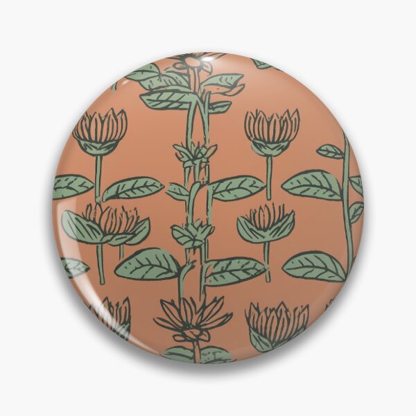 Item preview, Orange Block Print Floral designed and sold by ZodiacKat.