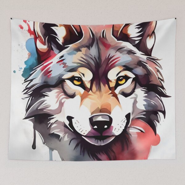 Item preview, front facing strong colorful wolf logo designed and sold by RAILGUNWII.