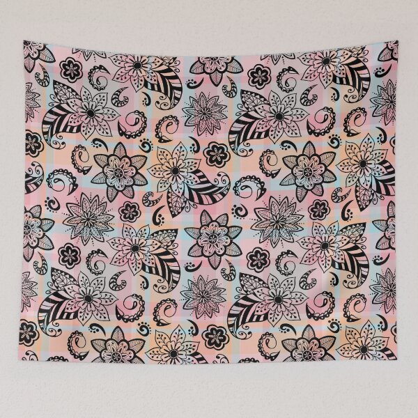 Item preview, Elegant Decorative Plaid Paisleys and Flowers Seamless Pattern designed and sold by OrangeMG.