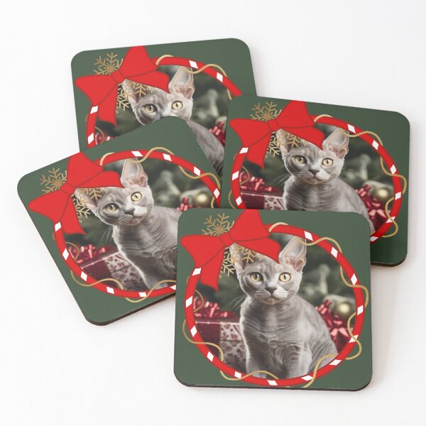 Item preview, Christmas blue devon rex cat designed and sold by ME-World.