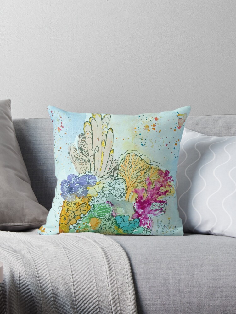 Thumbnail 1 of 4, Pillow, Coral Tower  designed and sold by BirgitteB.