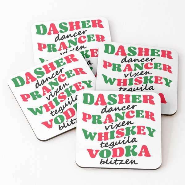 Item preview, Dasher Dancer Prancer Vixen Whiskey Vodka Tequila Blitzen, Drinking Christmas, Funny Christmas, SVG Files For Cricut designed and sold by IKRAM-CREATIONS.