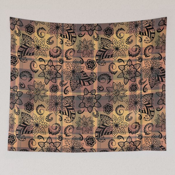 Item preview, Elegant Decorative Plaid Paisleys and Flowers Seamless Pattern designed and sold by OrangeMG.