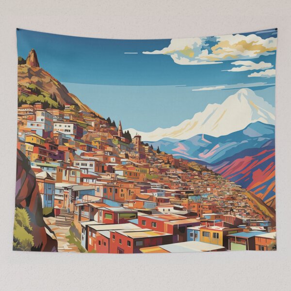 Item preview, A Pop Art Travel Print of La Paz - Bolivia  designed and sold by StudioRedKoala.