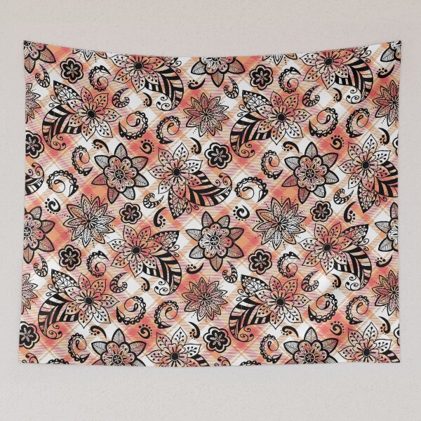 Item preview, Elegant Decorative Plaid Paisleys and Flowers Seamless Pattern designed and sold by OrangeMG.
