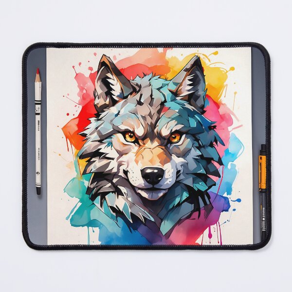 Item preview, Watercolor wolf designed and sold by RAILGUNWII.