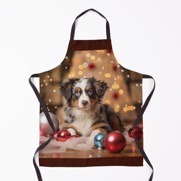 Item preview, Christmas Aussie Shepherd Puppy (white) designed and sold by Samuelsboro.