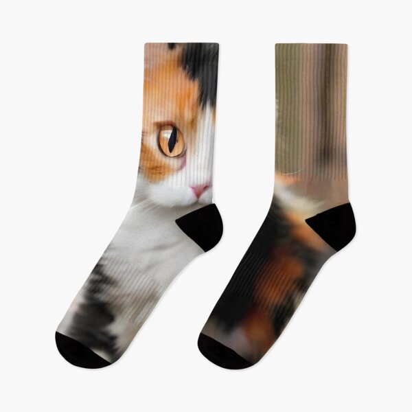 Item preview, Calico cat  black around eyes orange  nuzzle white paws designed and sold by RAILGUNWII.