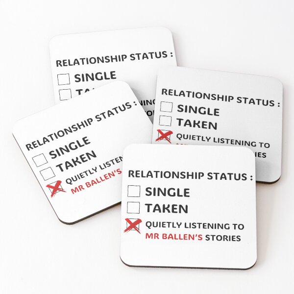 Item preview, Relationship status listening to Mr Ballen stories designed and sold by ChataMaroon.