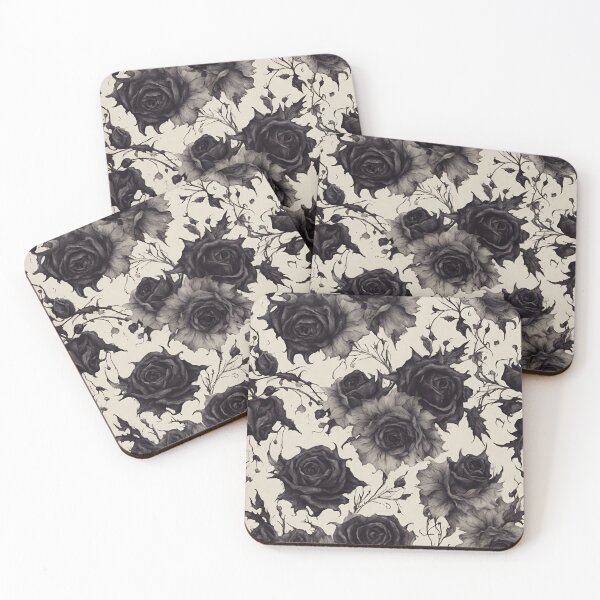 Item preview, Dark Gray Gothic Roses Pattern designed and sold by N0VEEN.