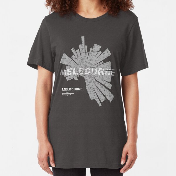 Melbourne map Slim Fit T-Shirt