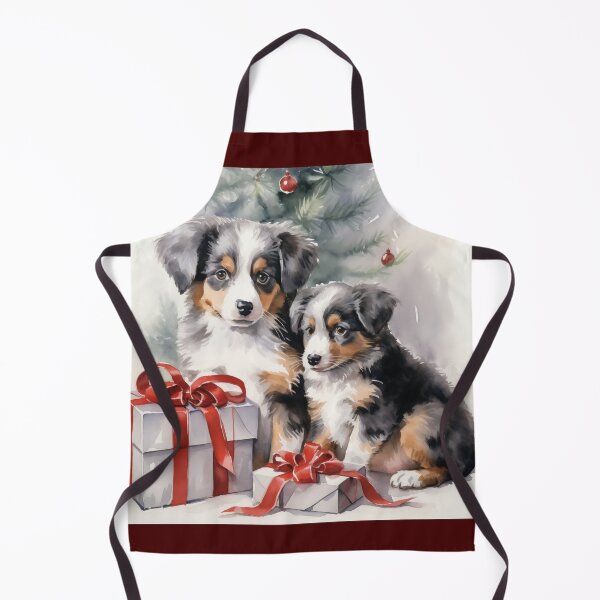 Item preview, Christmas Aussie Shepherd Puppies (watercolor) designed and sold by Samuelsboro.