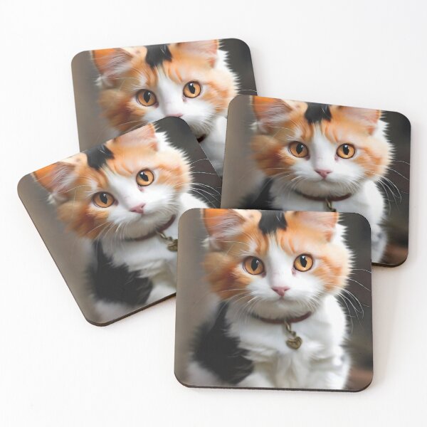 Item preview, Calico cat  black around eyes orange nuzzle  white paws designed and sold by RAILGUNWII.