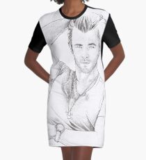 Chris Hemsworth Sketch Graphic T-Shirt Dress