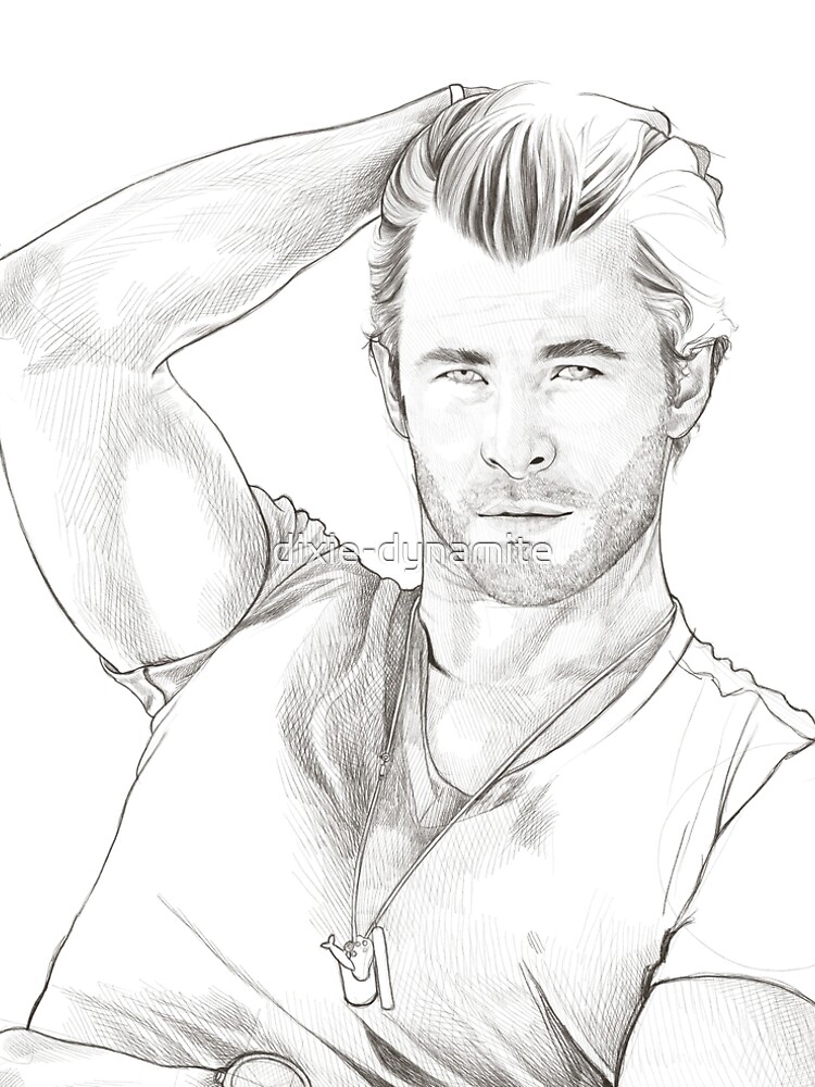 "Chris Hemsworth Sketch" ALine Dress by dixiedynamite Redbubble