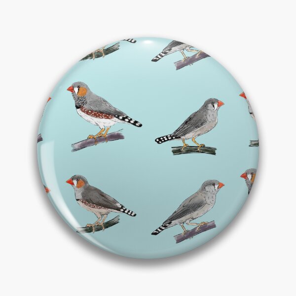 Item preview, Australian and Timor zebra finch pairs misty blue background designed and sold by yaoyao-friends.