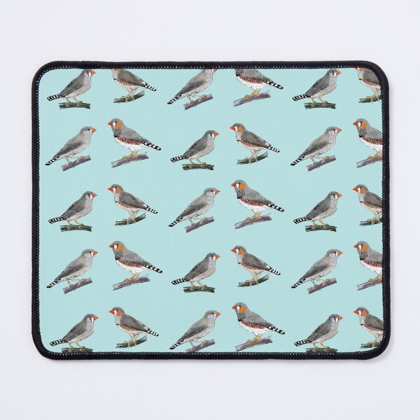 Item preview, Australian and Timor zebra finch pairs misty blue background designed and sold by yaoyao-friends.