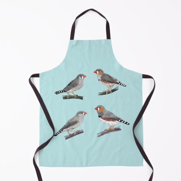Item preview, Australian and Timor zebra finch pairs misty blue background designed and sold by yaoyao-friends.