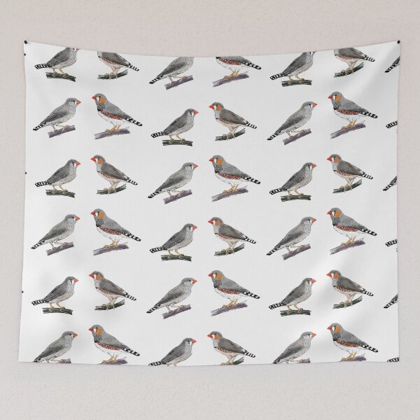 Item preview, Australian and Timor zebra finch pairs white background designed and sold by yaoyao-friends.