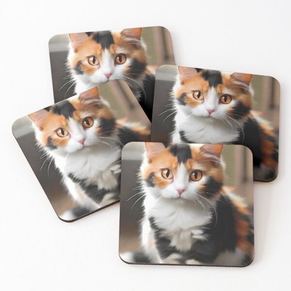 Item preview, Calico cat  black around eyes orange nuzzle white paws designed and sold by RAILGUNWII.