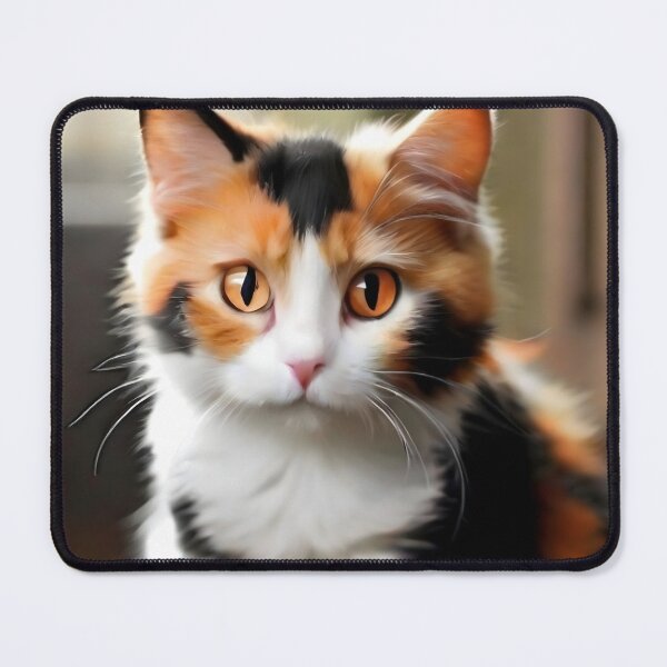 Item preview, Calico cat  black around eyes orange nuzzle white paws designed and sold by RAILGUNWII.