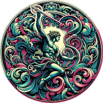 Artwork thumbnail, Neon Rococo Woodcut Mars by DaBRATKO