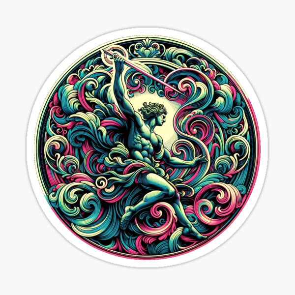 Item preview, Neon Rococo Woodcut Mars designed and sold by DaBRATKO.