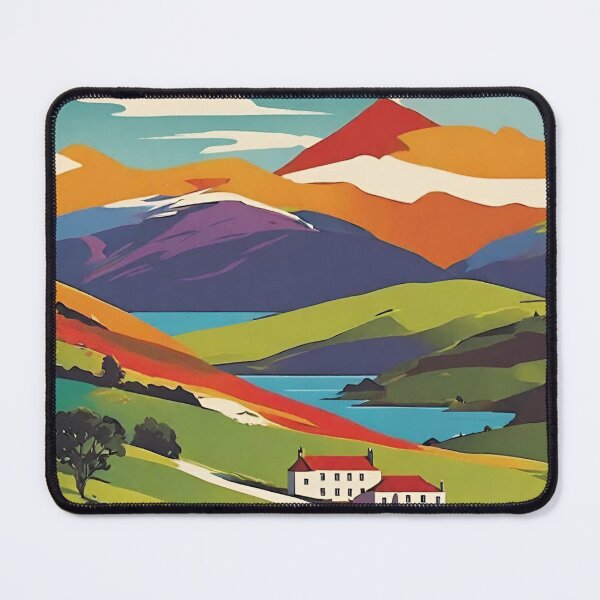 Item preview, Scotland Village in the Glen Vintage Retro Travel Poster designed and sold by KGalbraith.