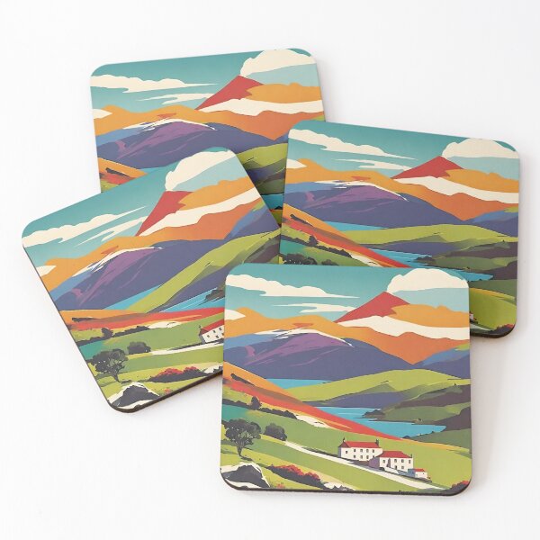 Item preview, Scotland Village in the Glen Vintage Retro Travel Poster designed and sold by KGalbraith.