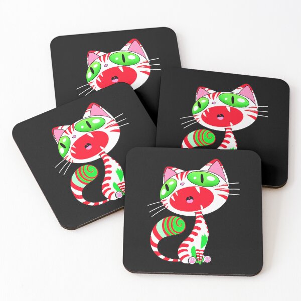 Item preview, Candy Cane holiday cat designed and sold by Holly Pierson.