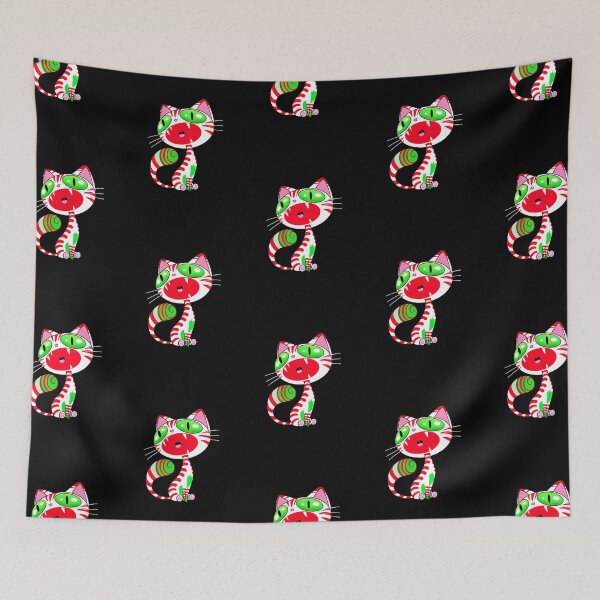Item preview, Candy Cane holiday cat designed and sold by Holly Pierson.