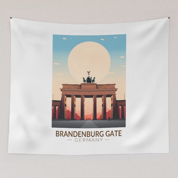 Item preview, Brandenburg Gate Germany Travel Art Vintage designed and sold by KrisSidDesigns.