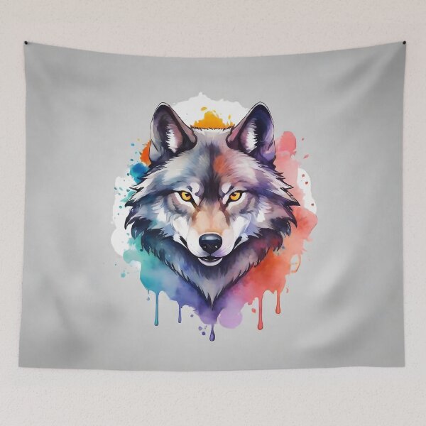 Item preview, high quality wolf watercolor designed and sold by RAILGUNWII.