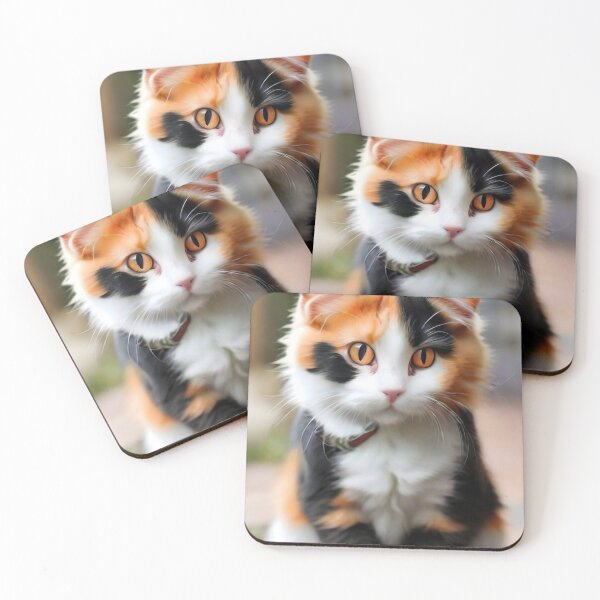 Item preview, Calico cat  black around eyes orange nuzzle white paws designed and sold by RAILGUNWII.
