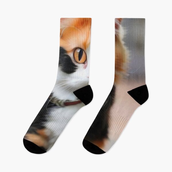 Item preview, Calico cat  black around eyes orange nuzzle white paws designed and sold by RAILGUNWII.