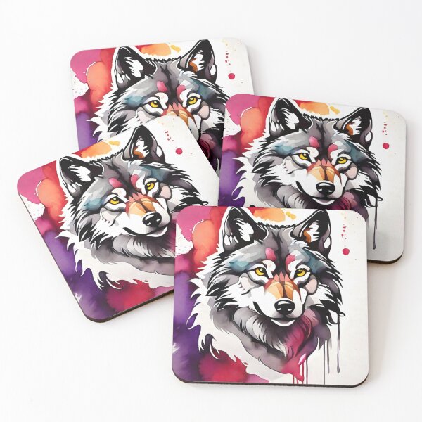 Item preview, high quality, wolf, watercolor, designed and sold by RAILGUNWII.