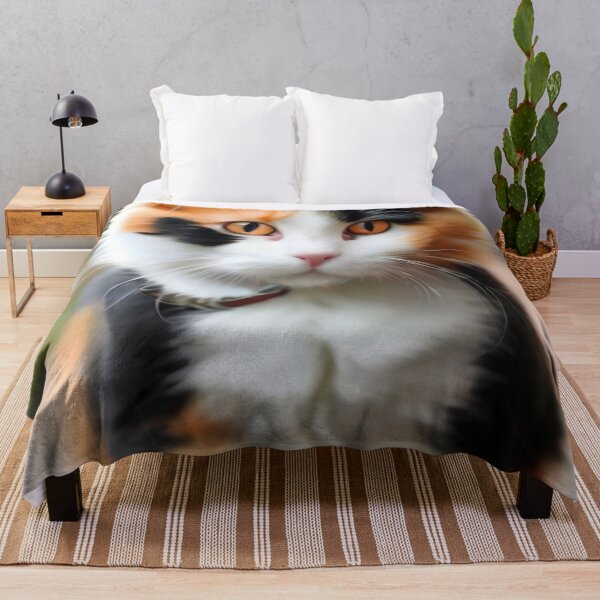 Item preview, Calico cat  black around eyes orange nuzzle white paws designed and sold by RAILGUNWII.