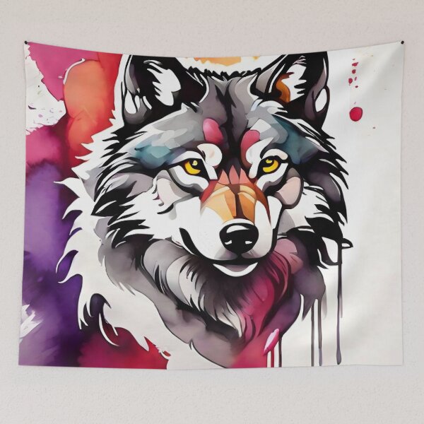Item preview, high quality, wolf, watercolor, designed and sold by RAILGUNWII.