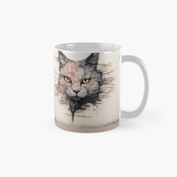 Item preview, Wall graffiti surrealism cat digital print designed and sold by dcrc.