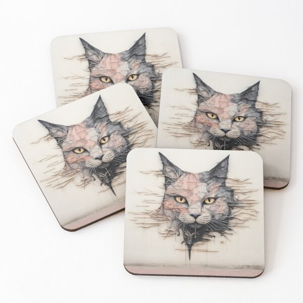 Item preview, Wall graffiti surrealism cat digital print designed and sold by dcrc.