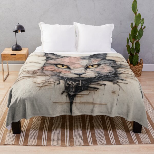 Item preview, Wall graffiti surrealism cat digital print designed and sold by dcrc.