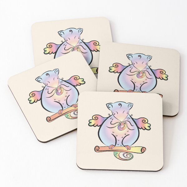 Item preview, Rainbow Rat with wings and doughnut designed and sold by hikarski.