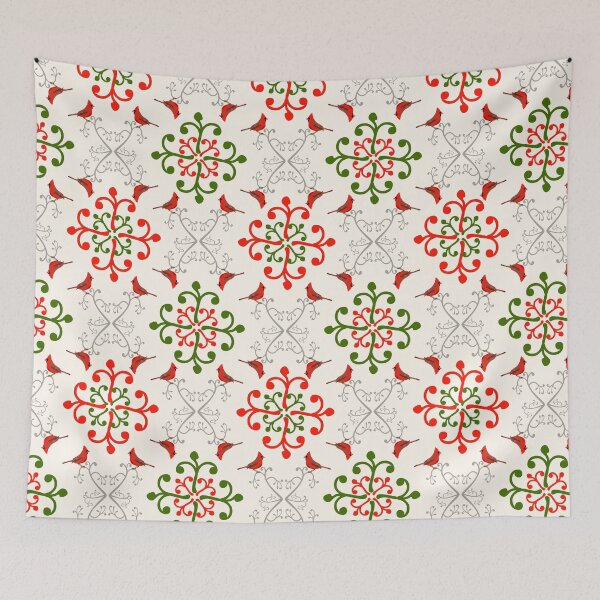Item preview, Christmas Cardinal Damask designed and sold by AbigailHerman.